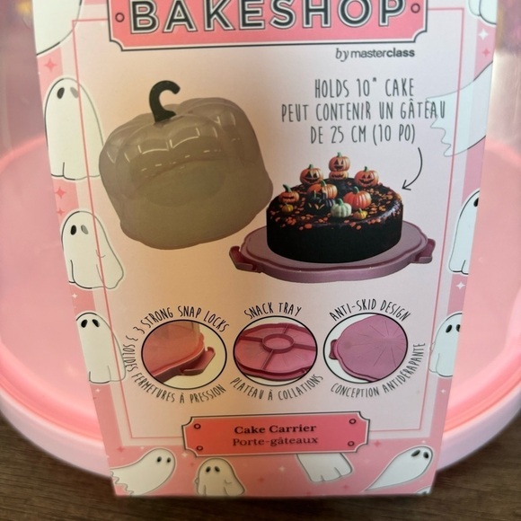 The Bake Shop Pink Pumpkin Cake Carrier Holds 10 Inch Cake Pasteloween Halloween - Picture 3 of 5